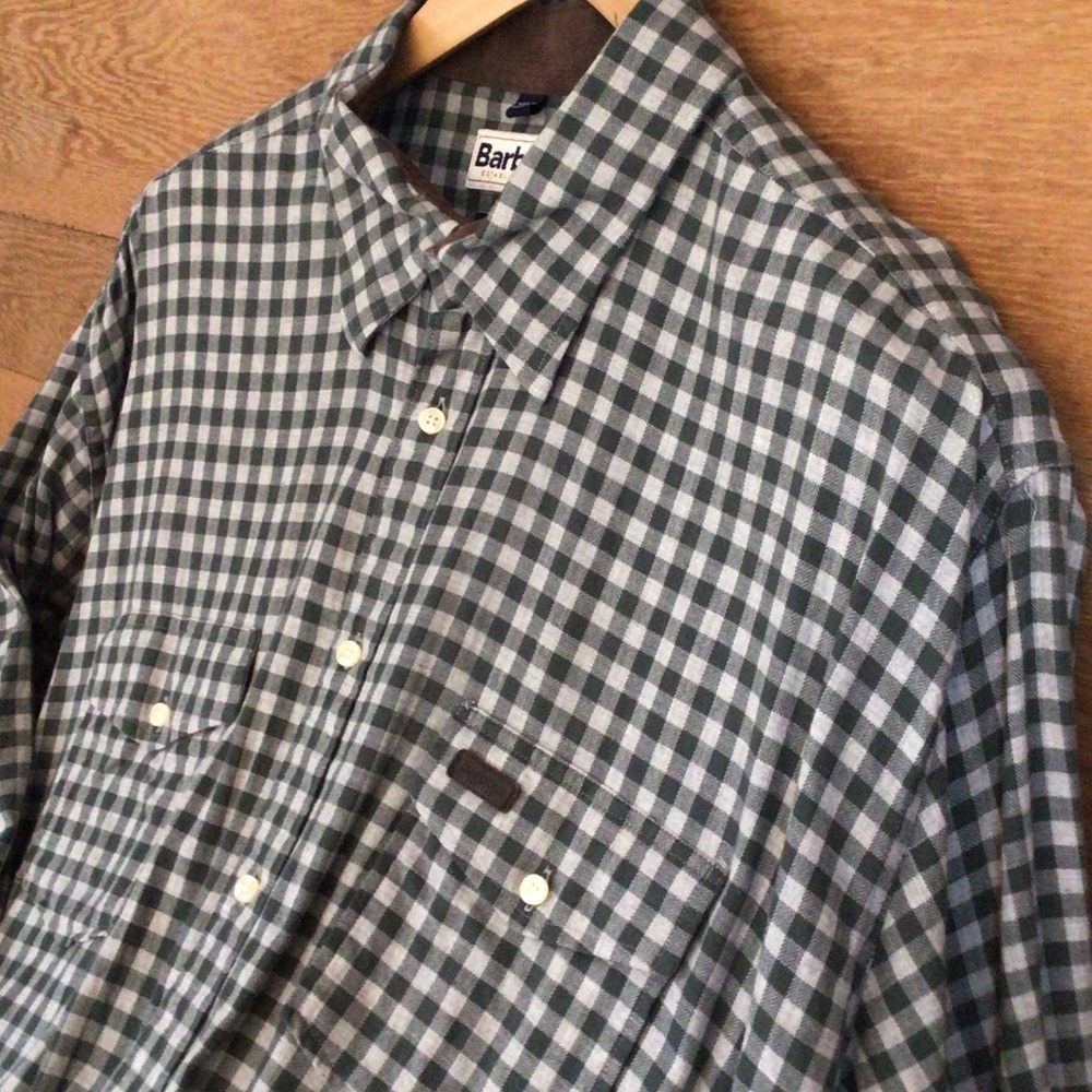 Barbour Checkered Green and White Casual Shirt XL